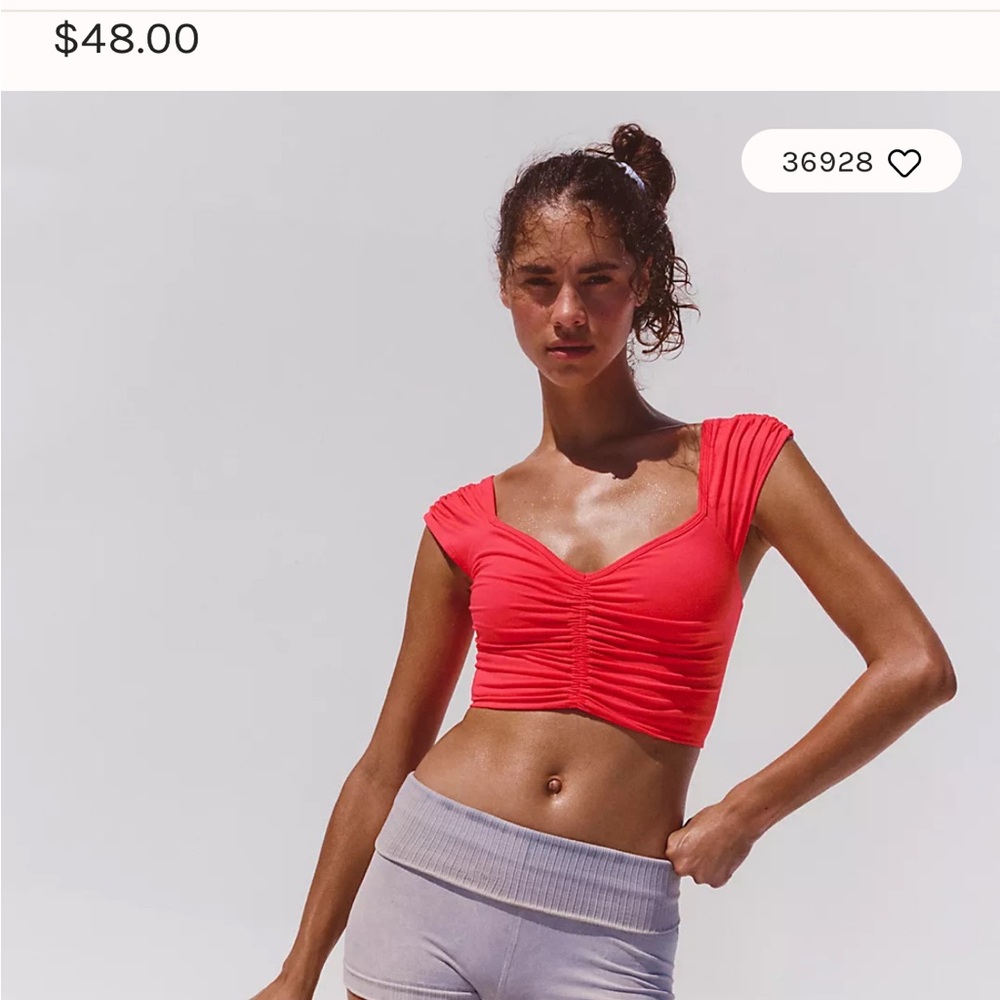 Free People Breathe Deeper Crop Tank in Hot Pink